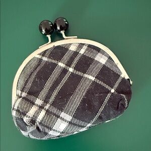 thirty-one Black and White Plaid Kiss-Lock Coin Purse